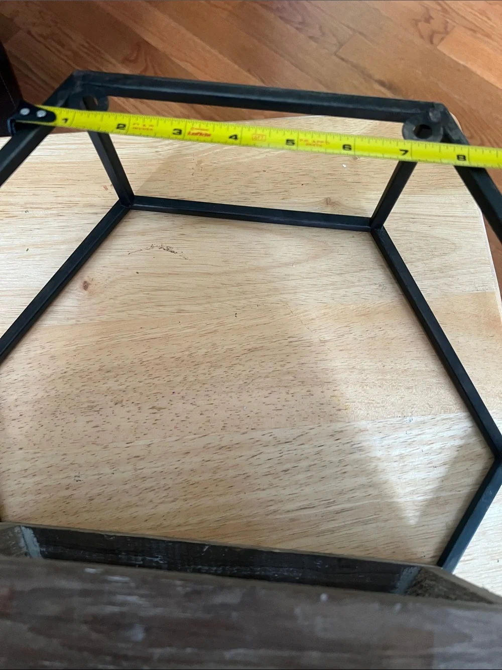 Hexagon Wall Shelf Planter - Metal & Rustic Wood